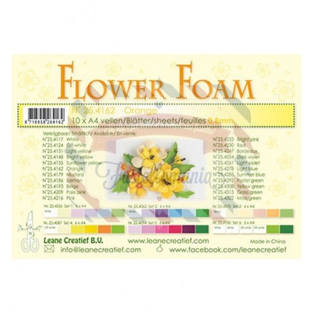 Fommy Leane Creatief per fiori 0,8 mm in fogli A4 10 pezzi colore Arancio