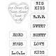 Fustella metallica Marianne Design Collectables Candy hearts GB text + Stamp