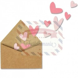 Fustella Sizzix Thinlits set with love envelope with hearts