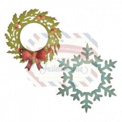 Fustella Sizzix Thinlits wreath & snowflake