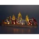 Scritta natalizia in legno con Babbo Natale e luci led