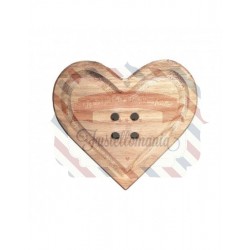 Bottone cuore in legno 29x29x2 cm Sbottonati