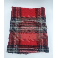 Lo Scottish tessuto tartan base rossa 30 x 100 cm