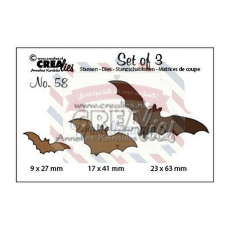 Fustella metallica Crealies Set of 3 nr 58 Bats