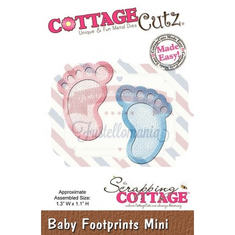 Fustella metallica Cottage Cutz Baby footprints mini