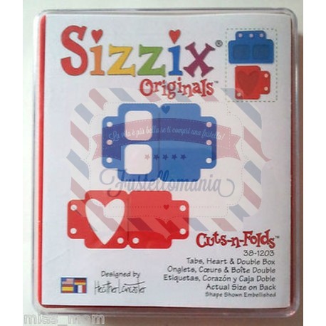Fustella Sizzix Originals Tabs Heart and double box