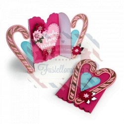 Fustella Sizzix Thinlits Card Candy Cane Fold a Long
