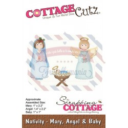 Fustella metallica Cottage Cutz Nativity - Mary, Angel & Baby